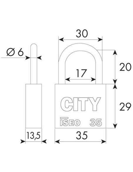 Cadenas laiton City Numéro suivi stock - ISEO_CITY