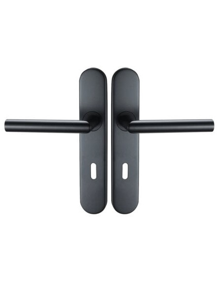 béquille pour porte inox sur plaque Ela 33 Finition noir mat - OPENLINE