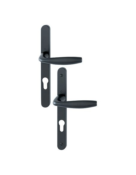 Poignée de porte sur plaque étroite Finition noir mat coloris F9714M - HOPPE