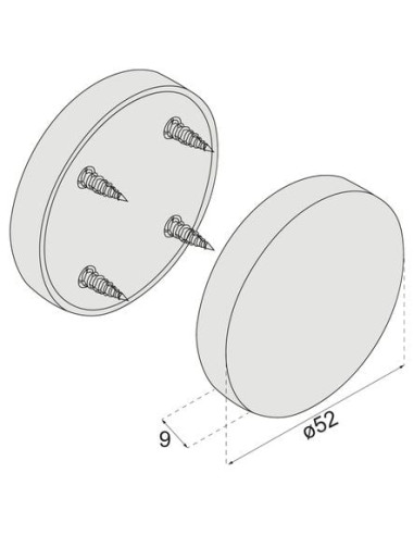 Rosace ronde R92 et S80 Gris manhattan 67 -...
