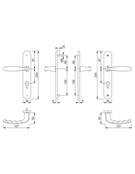 Ensemble New York étanche sur grande plaque Finition inox coloris F9 - HOPPE