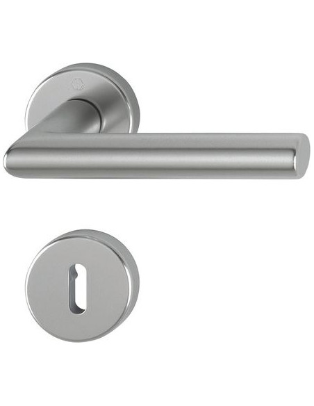 Ensemble Amsterdam sur rosace Finition Inox coloris F9 - HOPPE
