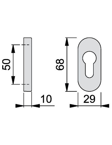 Rosace ovale 30PS HOPPE