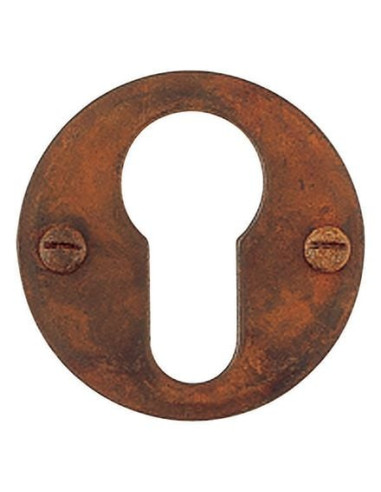 Rosace ronde lisse fer Rouillé ciré - BRIONNE