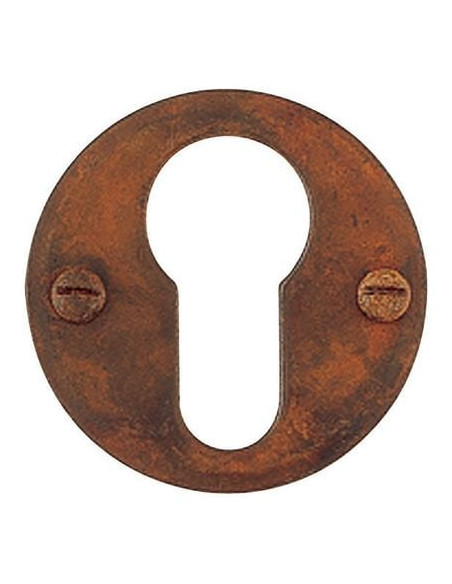 Rosace ronde lisse fer Rouillé ciré - BRIONNE