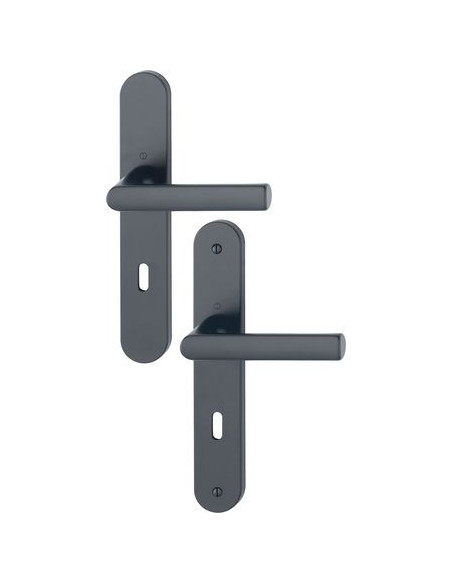 Ensemble HAMBURG sur grande plaque Finition Noir Mat coloris F9714M - HOPPE