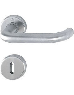 Ensemble inox Baden sur rosace Finition inox mat F69 - HOPPE 2