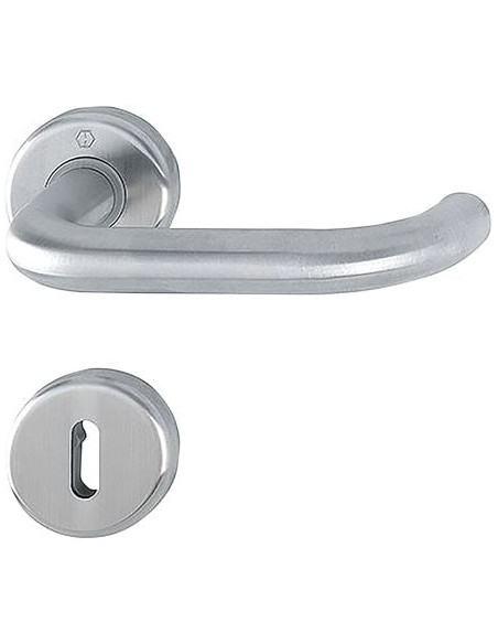 Ensemble inox Baden sur rosace Finition inox mat F69 - HOPPE