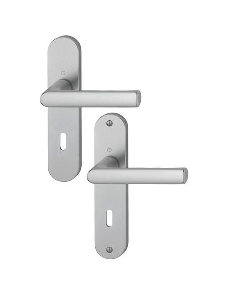 Poignée de Porte HAMBURG Inox HOPPE - Ensemble sur Plaque