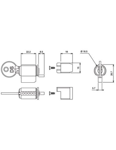 Barillet pour fermeture encastrée LA CROISEE DS