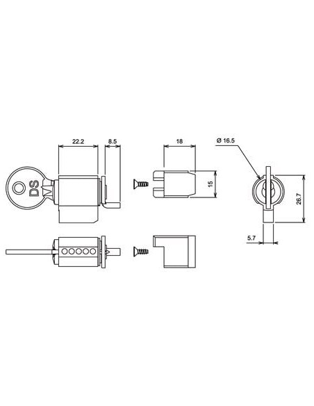 Barillet pour fermeture encastrée LA CROISEE DS