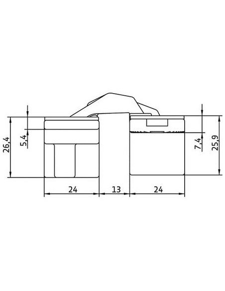 Paumelle invisible 3D 160 3D - 60 Kg - OPENLINE