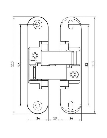Paumelle invisible 3D 140 3D - 40 Kg - OPENLINE
