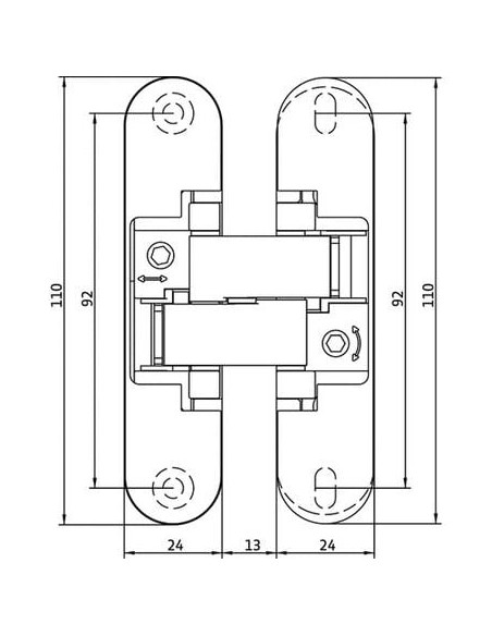 Paumelle invisible 3D 140 3D - 40 Kg - OPENLINE