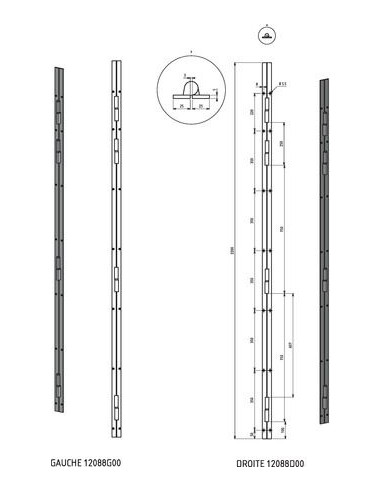 Barre de pivot Fixation méplat - DEVISMES