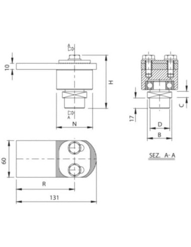 Gond supérieur réglable avec roulement 88...