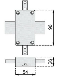 Paire de verrous intermédiaires Pêne de 110 mm - JPM 2
