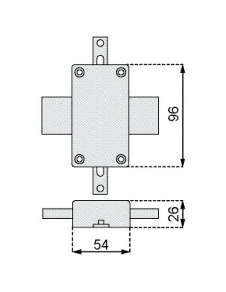 Paire de verrous intermédiaires Pêne de 110 mm - JPM
