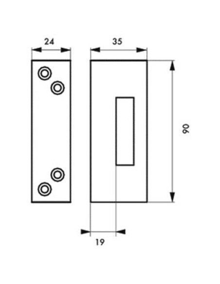 Gâche huisserie métallique TECHPRO