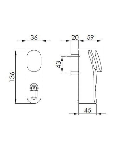 Module extérieur pour anti-panique UNICO Manoeuvre bouton - DOM