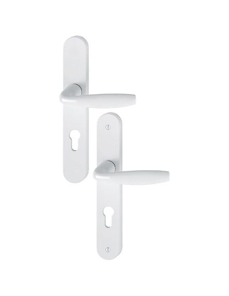 Béquille pour porte sur grande plaque Finition blanc RAL 9016 - HOPPE