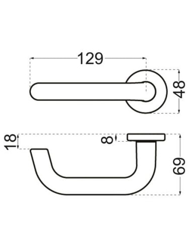 Béquille double Bercy 1325 Finition argent -...