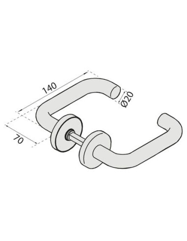 Béquille double inox NT 83 NORMBAU ALLEGION