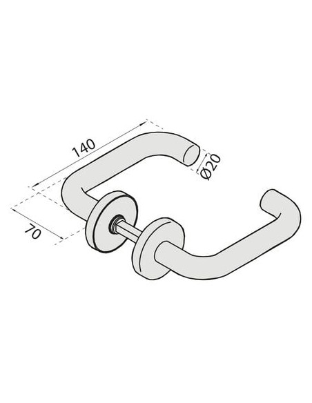 Béquille double inox NT 83 NORMBAU ALLEGION
