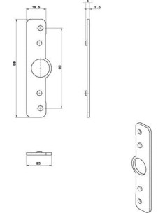 Contre plaque pour poignée cuvette LUCE FAPIM 2