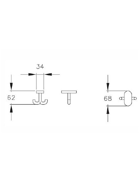 Patère sous tablette DEH55 NORMBAU ALLEGION