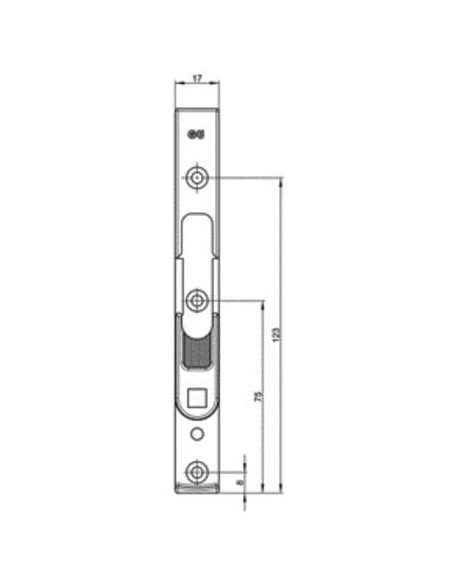 Verrou gâche Supérieur rainure 16 mm - FERCO