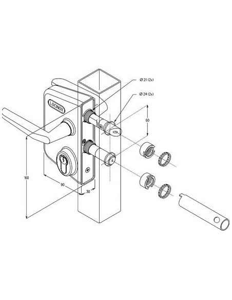 Serrure de portail industriel LC LOCINOX
