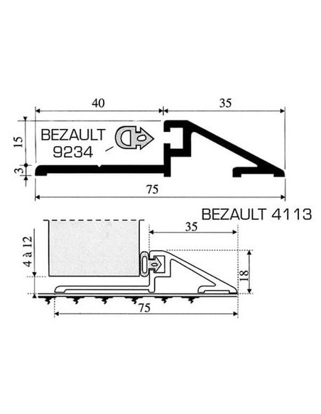Profil seuil aluminium 4113 VACHETTE