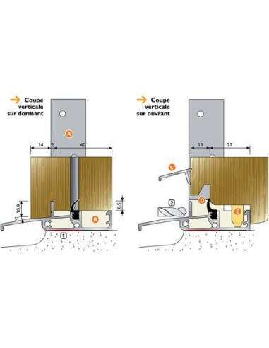 Seuil SP 56 Longueur 6,03 m - Brut