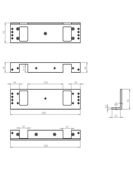 Équerre de fixation pour ventouse en applique En Z - CDVI