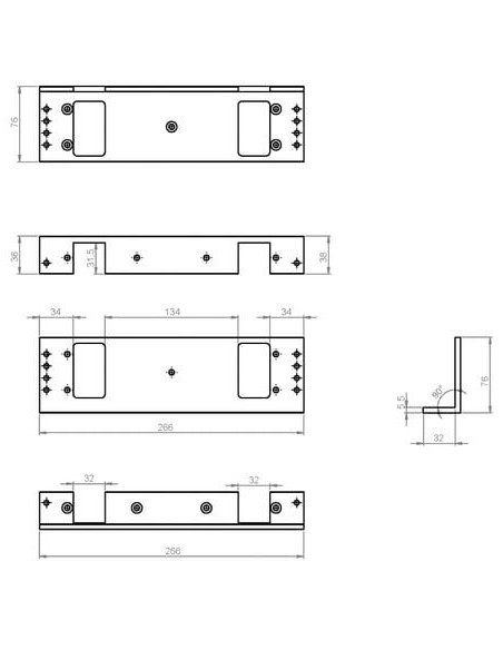 Équerre de fixation pour ventouse en applique En L 500 kg - CDVI