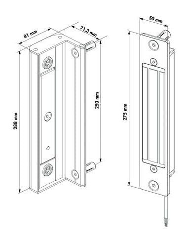 Ventouse encastrée pour portail LOCINOX
