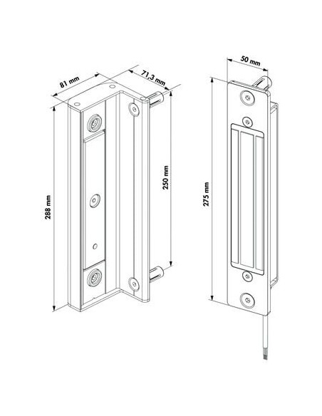 Ventouse encastrée pour portail LOCINOX