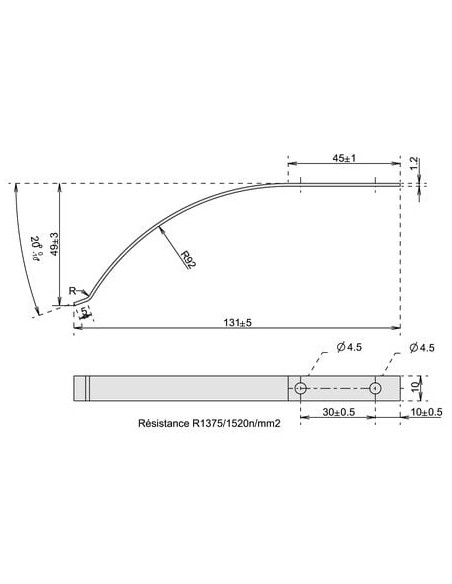 Ressort de renvoi pour gâche électrique en applique N°50 - BEUGNOT