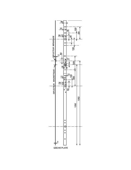 Gâche plate pour serrure motorisée 3 points BIGSUR ABLOY