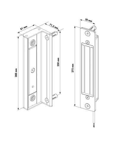 Ventouse encastrée pour portail LOCINOX