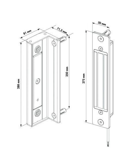 Ventouse encastrée pour portail LOCINOX