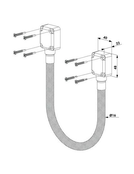 Passe câble applique renforcée LOCINOX