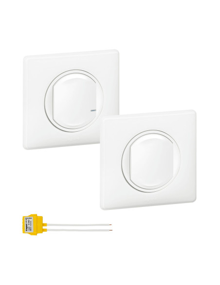 Kit 1 interrupteur sans fil sans pile + 1 interrupteur filaire LEGRAND