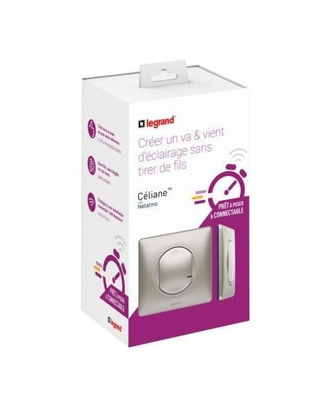 Kit 1 interrupteur sans fil sans pile + 1 interrupteur filaire LEGRAND