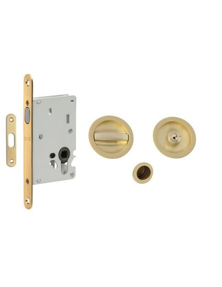 Set serrure cuvette Laura porte coulissante Cuvette ronde - ENDEX